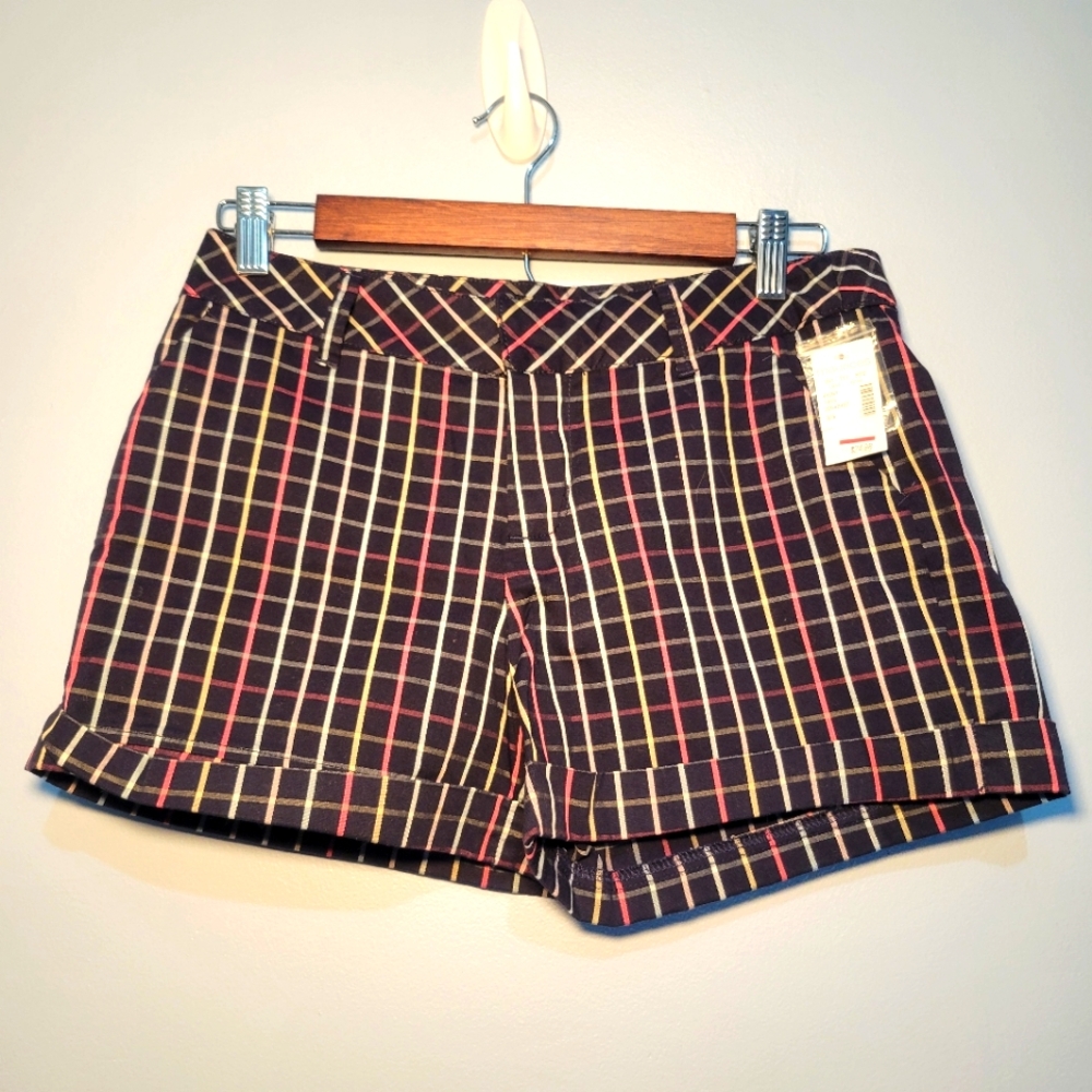 NWT Maurices Multi-Color Striped Cotton Shorts Women's Size 3/4 Cuffed Hem